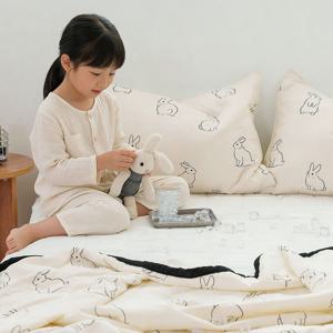 리틀 듀라론 쿨링 냉감침구 토끼 여름이불베개 세트