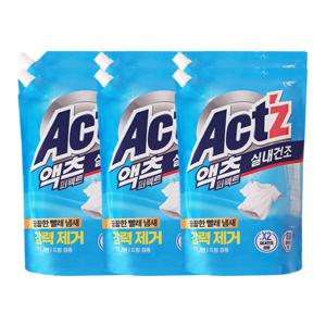 피죤 액츠 퍼펙트 실내건조 액체세제 리필 1.5L 2입 /일반드럼겸용 x3