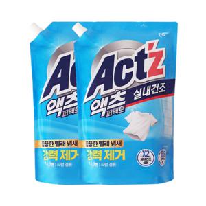 피죤 액츠 퍼펙트 실내건조 액체세제 리필 1.5L 2입 /일반드럼겸용