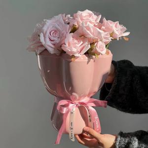 [해외] 로맨틱 부케 세라믹 인테리어 화병 플라워 쉐입 꽃병