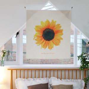 해바라기 얼굴 패브릭 포스터 / 가리개 커튼 90x100 cm