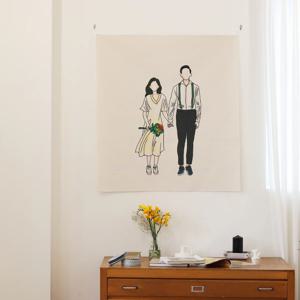 옐로웨딩 패브릭 포스터 / 가리개 커튼 90x100 cm