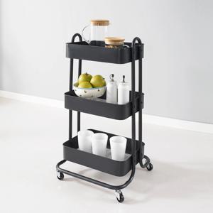 이동식 트롤리 3단 수납선반 2colors