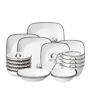 스누피앤찰리에디션 한국형 4인 17P 사각 찬기홈세트