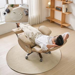 아르고밀러 무선 전동리클라이너 무중력 의자 (이태리 천연면피가죽) 베이지+러그증정