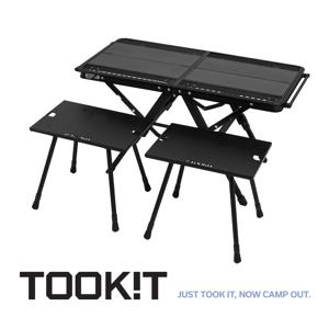 원액션 듀오 테이블 TKFTG01-G 캠핑 IGT테이블 원액션 폴딩 의자 세트
