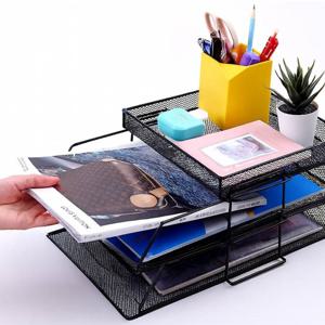 3단 철제 서류 보고서 용지 트레이 문서 보관함 문구 소품 데스크 책상정리
