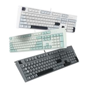 슈퍼히어로 브이옵틱 V104 LED 게이밍 기계식 키보드 글래스큐브