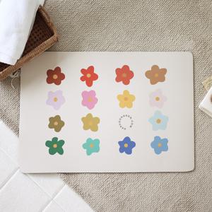 크레용 소프트 규조토 발매트_꽃밭