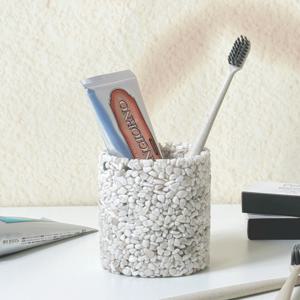 천연자갈 칫솔통 / 칫솔 치약 꽂이 홀더 보관 통 다용도 정리함 거치대