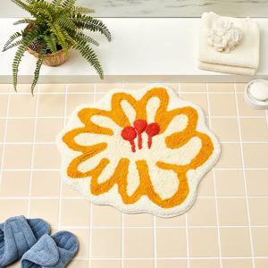 플라워 터프팅 발매트 YELLOW 51X51cm