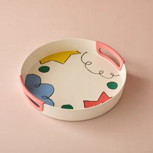 콩알이 뱀부파이버 원형핸들쟁반