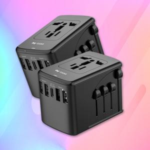 일본 콘센트 110v 어댑터 유럽 스위스 여행용 어댑터 돼지코 파우치 세트 블랙