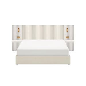 르블랑 침대 템바형 화이트 Q (퀸), 릴리 매트포함, 하드타입, 사이드패널2ea