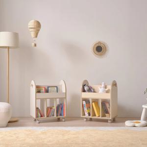 리틀도리 북카트 무빙 트롤리 E0 국내생산 교구 책장 아이책꽂이 이동식책장