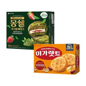 프리미엄 몽쉘 말차n딸기 444g x1개+마가렛트 오리지널 352g x1개