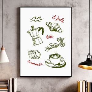 라이크 썸머, 홈 카페 포스터 커피 인테리어 거실 주방 벽 엽서 액자 데코