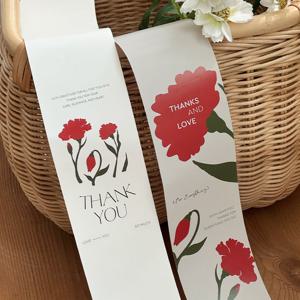 어버이날 디저트 포장 띠종이 카네이션 띠지 감사선물 심플 트루 30매