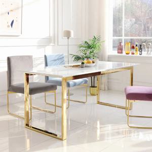 4인용 이태리 천연 대리석 실버 골드 식탁 테이블 FS029 CL004