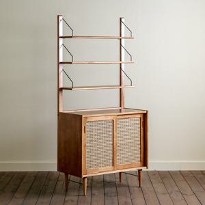 [리퍼] 루이스 원목 선반 라탄수납장 2colors