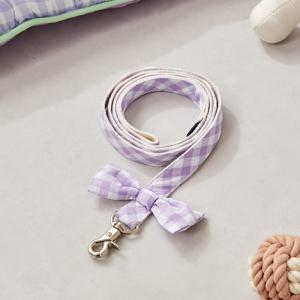 펫본 리본 체크 리쉬 라벤더퍼플