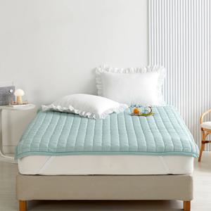 4면 고정밴드가 있는 시어서커 패드 Q 민트 155x205