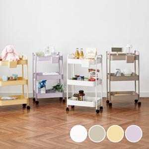 ON 나사없이 쉽게 조립하는 3단 메탈트롤리(바스켓세트) 4color