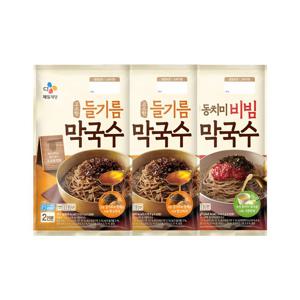 CJ 고소한 들기름 막국수 356g x2개+동치미 비빔 막국수 484.4g x1개