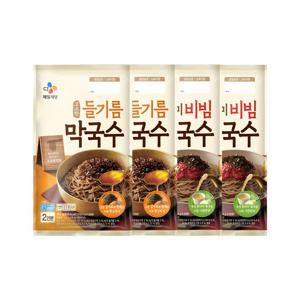 CJ 고소한 들기름 막국수 356g x2개+동치미 비빔 막국수 484.4g x2개