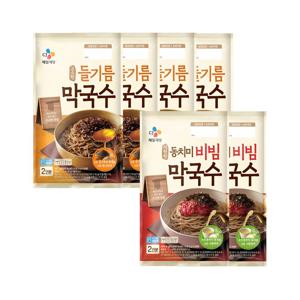 CJ 고소한 들기름 막국수 356g x4개+동치미 비빔 막국수 484.4g x2개