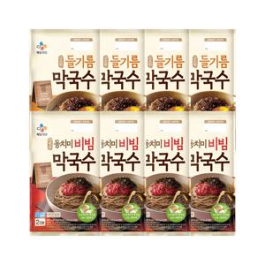 CJ 고소한 들기름 막국수 356g x4개+동치미 비빔 막국수 484.4g x4개