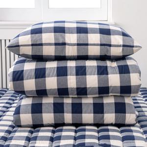 광목 30수 로얄체크 선염 순면 이불베개세트 사계절 S/Q 옥수수솜 호텔침구 레트로