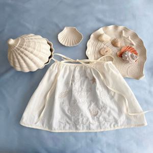 Ondas  de Prata  은빛파도 자수 에이프런 앞치마 일러스트 모조핀 조개 여름