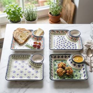 도자기 디저트 만두접시 19cm / 초밥 소스 나눔접시