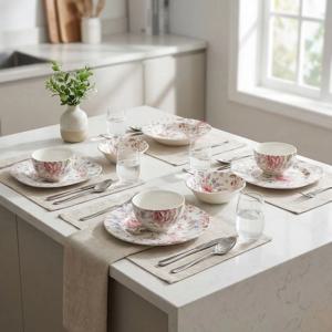 웨지우드 존슨브라더스 접시 로즈 친츠 2인 실속형 & 프리미엄 홈세트