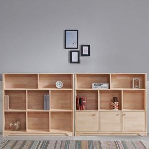 릴라 와이드 원목 3단 거실 책장 1200 (2types)