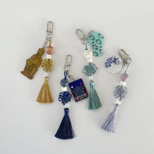 한국 유물 전통 노리개 매듭 태슬 키링 4종 - 외국인 친구 선물 달항아리 고려청자 굿즈