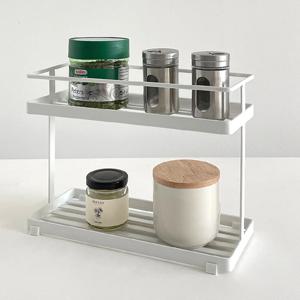2단 주방 양념통 정리 수납 트레이 철제 양념 정리대 선반