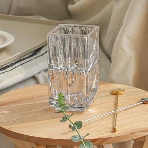 미니 스퀘어 아머 유리 화병 인테리어 소품 오브제 엠보싱 꽃병 결혼 신혼 개업 집들이 선물