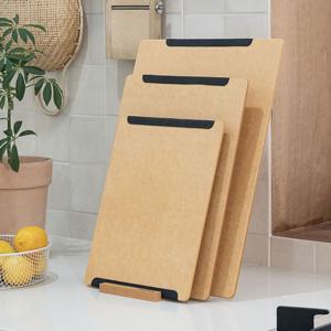 데일리 우드 원목 압축 플레이팅 직사각 논슬립 도마 3종 세트