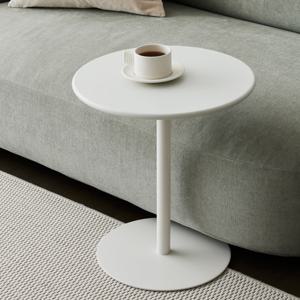 재크 400 라운드 사이드 테이블 쇼파 침대 이동식 간이 테이블 (화이트)