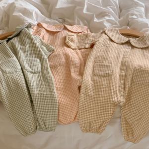 Baby. J 데이지 체크 요루면 아기 롬퍼 3color, 2size