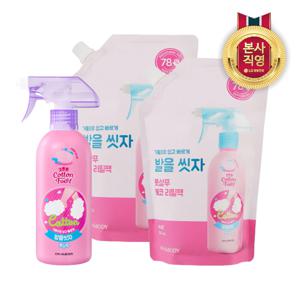 온더바디 코튼풋 발을씻자 풋샴푸 385ml x 1개+500ml 리필 x 2개 (신규비누향)
