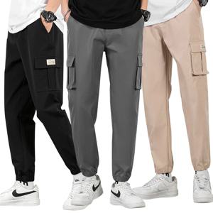 일자핏 남자 카고바지 조거팬츠 밴딩 봄 가을 건빵 포켓 남성 바지