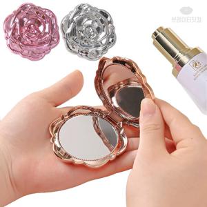 로즈 접이식 플립 미니 손거울 핸드 미러