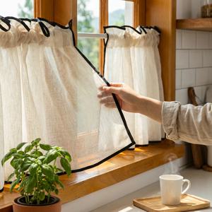 주방 바란스 커튼 창문 수납장 가림막 천 패브릭 가리개