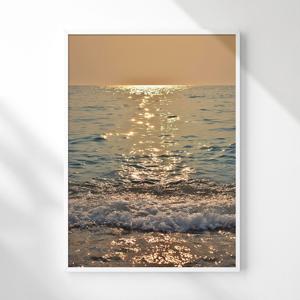 북유럽 차분한 노을 풍경 빈티지 바다 윤슬 포스터 원룸 인테리어 액자_calm03