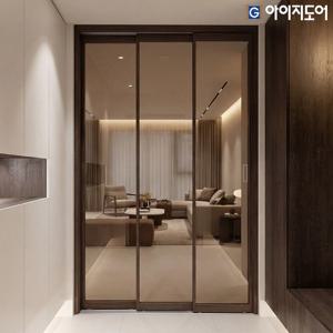현관 중문 슬라이딩 아파트 1.4 초슬림 3연동 브론즈강화 1500mm 노옵션