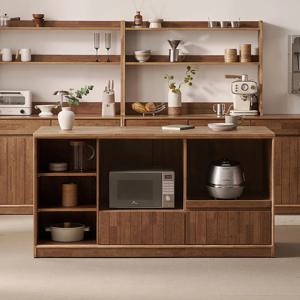 헤이즐 원목 광파오븐 아일랜드 홈바 식탁 렌지대 1600 (몸통/상판 선택)