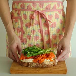 미니 딸기 양면 리버시블 양면 4중거즈 원피스앞치마 허리앞치마 에이프런